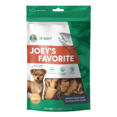 Dr. Marty Joey’s Favorite Freeze-Dried Raw Salmon Dog Treats. 4-oz bag.