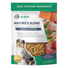 Dr. Marty Nature’s Blend Essential Wellness Premium Freeze-Dried Raw Dog Food. Available in 6-oz option.