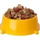 Dry Dog Food in a yellow bowl