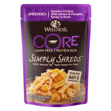 Wellness CORE Simply Shreds Grain-Free Chicken, Wild Salmon & Pumpkin Wet Dog Food Topper