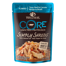 Wellness CORE Simply Shreds Grain-Free Tuna, Beef & Carrots Wet Dog Food Topper