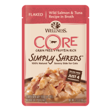Wellness CORE Simply Shreds Grain-Free Wild Salmon & Tuna Wet Cat Food Topper,
