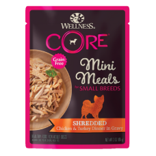 Wellness Core Small Breed Mini Meals Wet Dog Food, Shredded Chicken & Turkey Dinner in Gravy