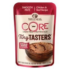 Wellness CORE Tiny Tasters Chicken & Beef Pate Grain-Free Cat Food Pouches