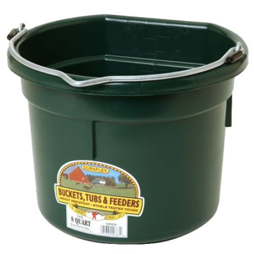 20 QT QUART FLAT BACK BUCKET pail 11 inches tall horse barn stable 10 COLORS! 