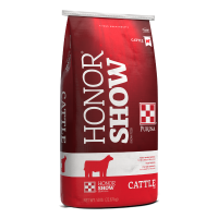 Purina Honor Show Fitter’s Edge 13 TXT DX. Red 50-lb show cattle feed bag