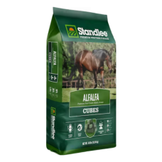 Standlee Premium Alfalfa Cubes. 40-lb green feed bag.