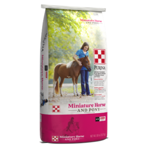 Purina® Miniature Horse & Pony Feed. 50-lb equine feedbag.