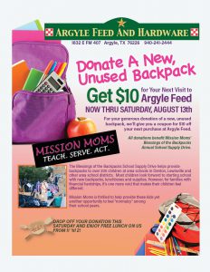 Mission Moms School Supply Drive