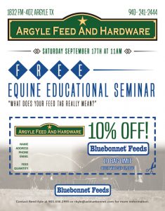 Bluebonnet Feeds Equine Educational Seminar