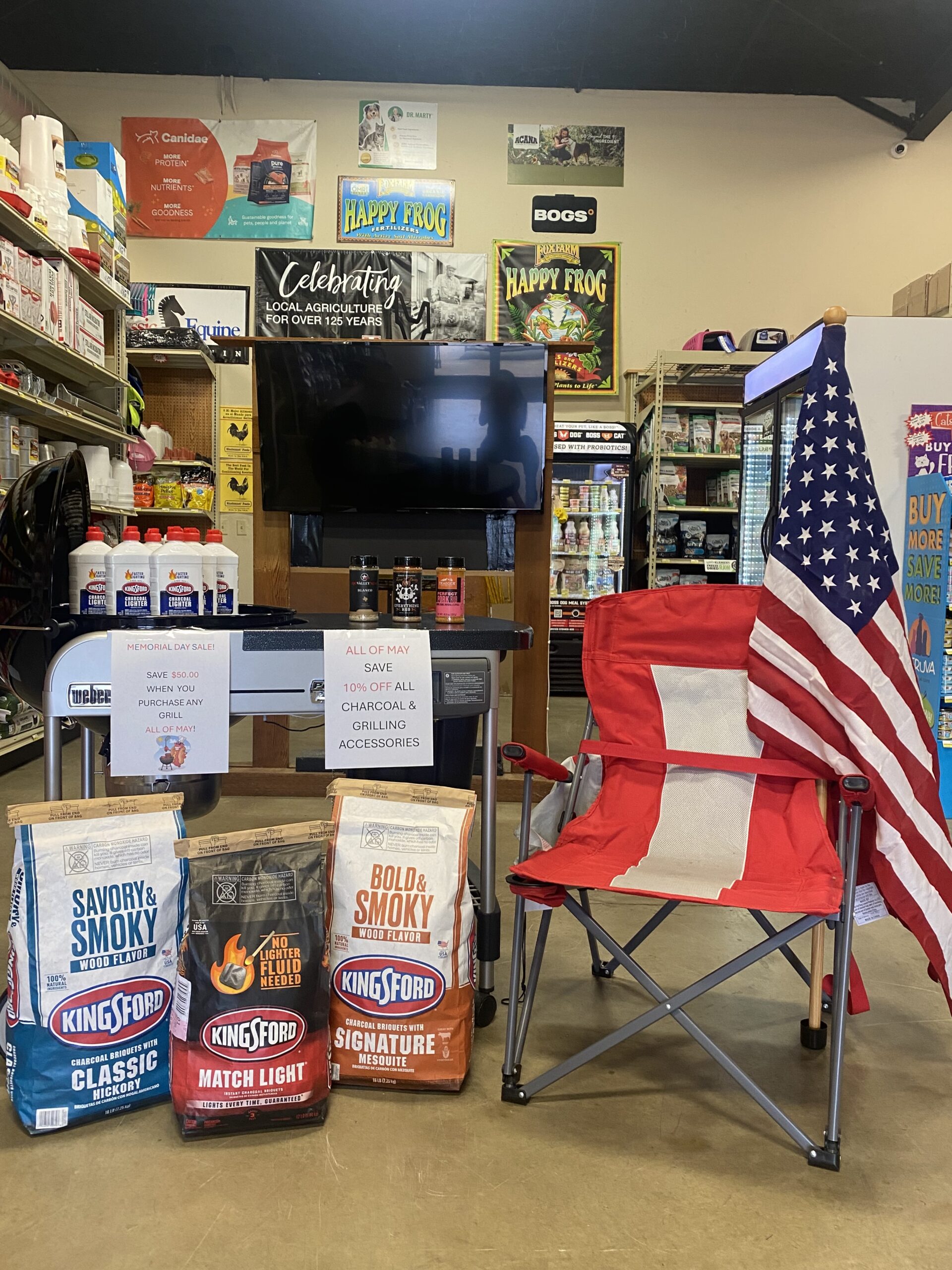 Save on grilling supplies and grills at Argyle Feed store. 